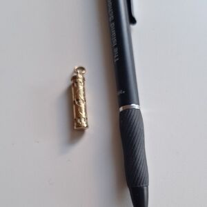 Gold-tone Cylindrical Pendant Charm